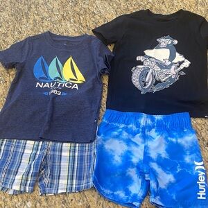 Nautica and Hurley Kids T-Shirts and Shorts Size 2T